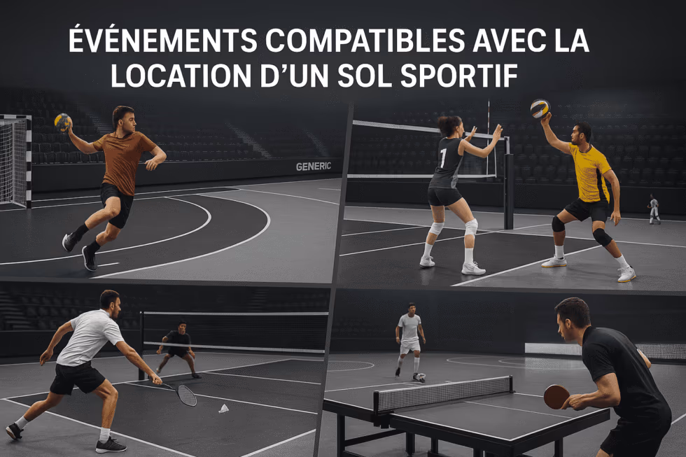 Location de sol sportif Gerflor Taraflex® — salle de handball complète, sol posé et marqué, par Nakara Sport