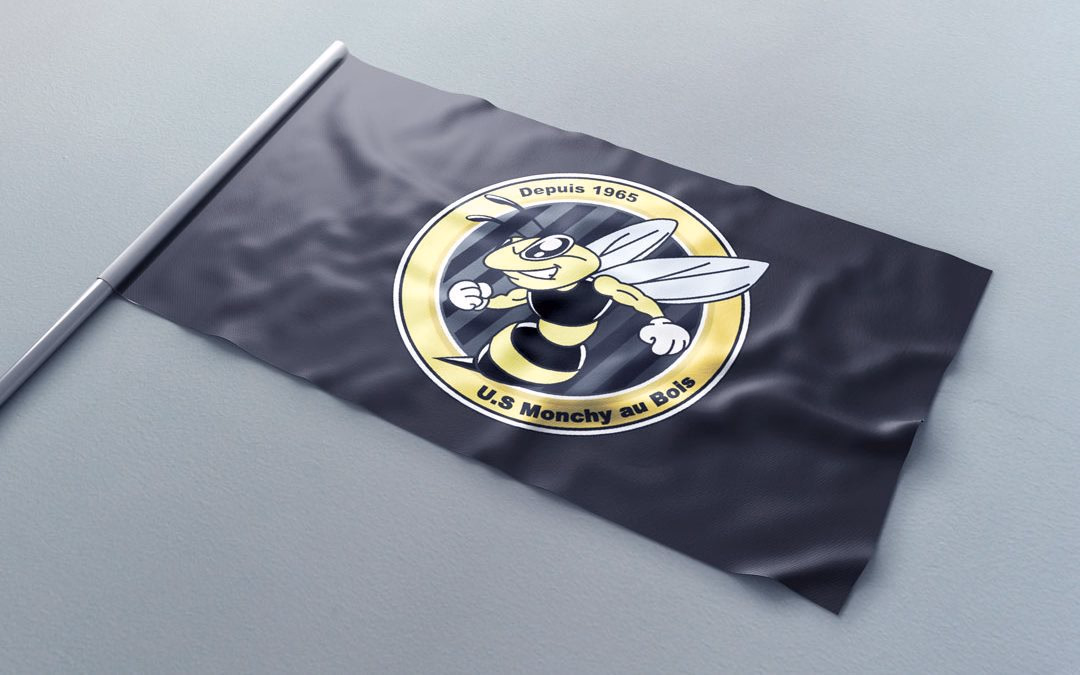Fabrication d'un drapeau de supporter personnalisé en maille polyester ignifugée